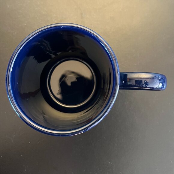 AMERICAN LIVING Cobalt Blue Ironstone Mug ~ 3 Embossed Stars & Double Ribbing - Picture 7 of 9